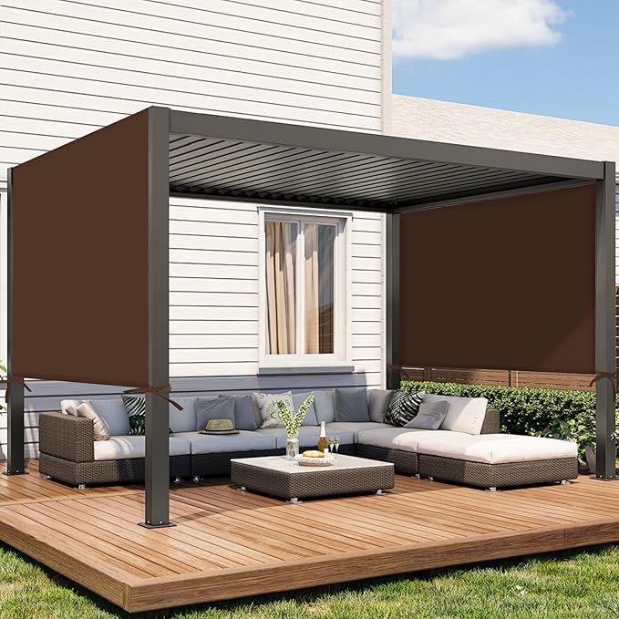 17x6.8 Ft Universal Pergola Replacement Canopy, Outdoor Canopy Shade Cover - Image 4