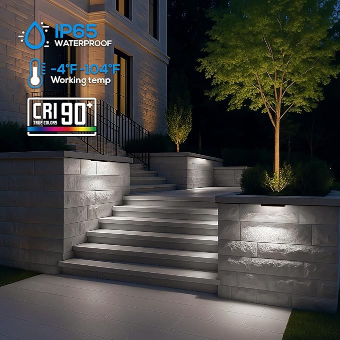 LEONLITE 8-Pack 12 Inch LED Hardscape Lighting, Update Retaining Wall Lights - Image 7