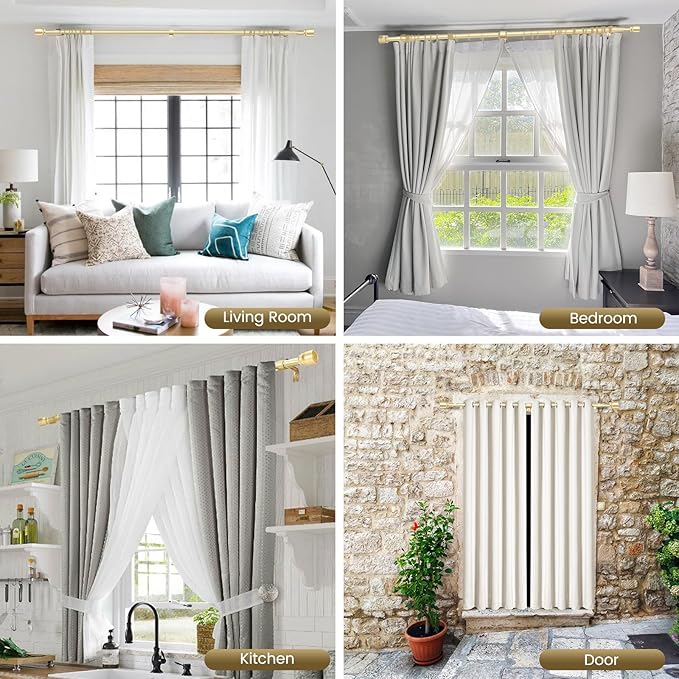 1” Diameter Curtain Rods Itself is 30 to144 inch 1 Pack Fit 30-142 inch - Image 7