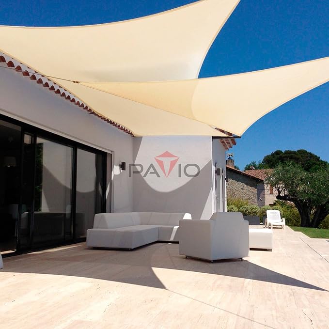 Patio Paradise 22' x 22' x 21'10" Sun Shade Sail Triangle Canopy, Permeable - Image 5