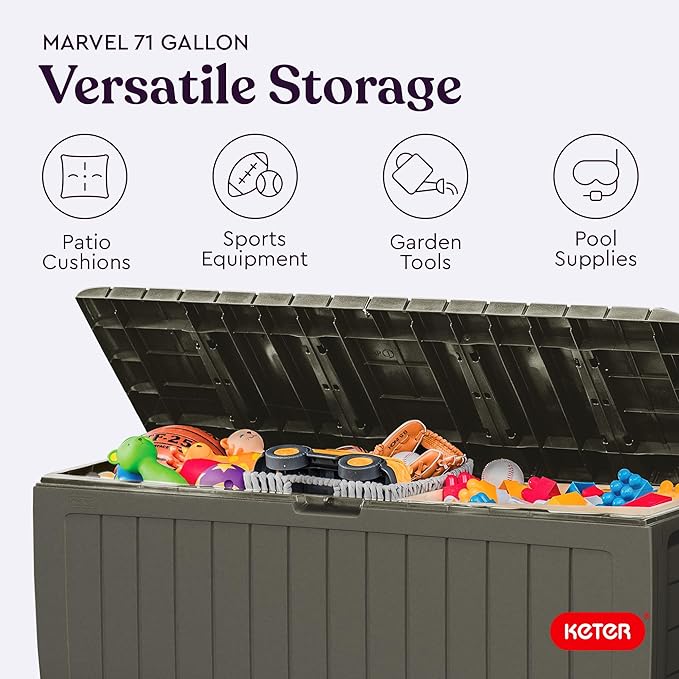 Keter Marvel Plus 71 Gallon Resin Outdoor Storage Box - Image 5