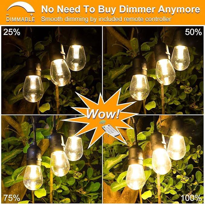 Mlambert 3 Color Outdoor LED Dimmable String Lights - Image 5