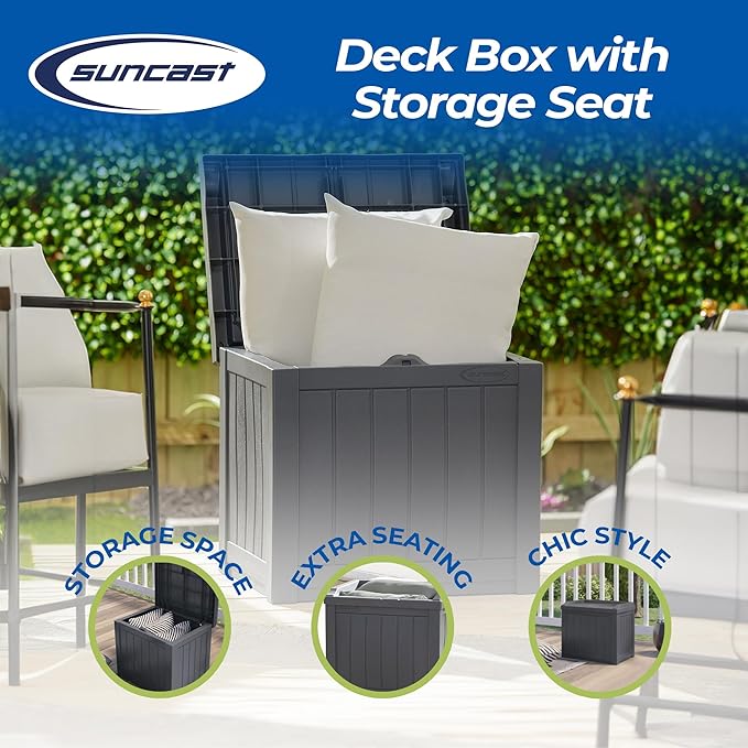 Suncast Small Deck Box Storage w/ Bench Seat - Image 2