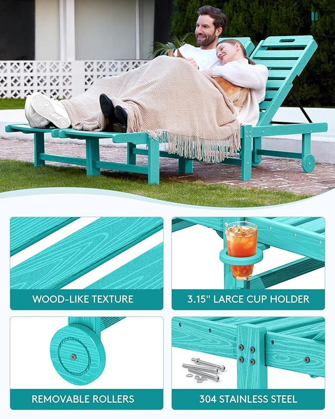 SERWALL Outdoor Chaise Lounge Set of 2 - Image 6