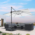 PURPLE LEAF 10' X 13' Patio Umbrella Outdoor Cantilever Rectangle Umbrella by PURPLELEAF