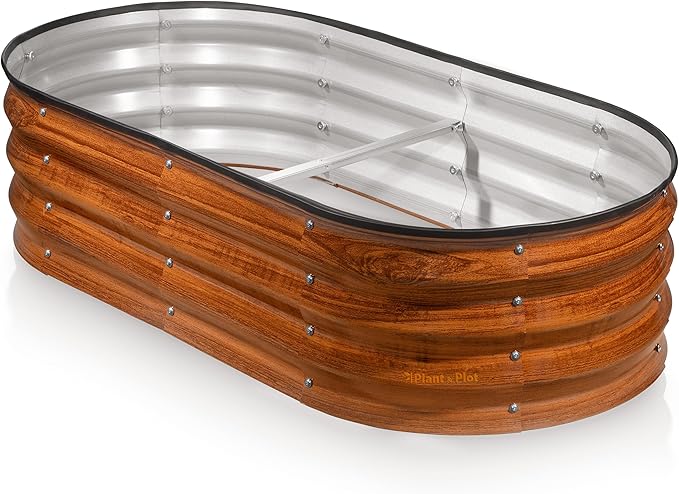 Plant & Plot Galvanized Raised Garden Beds Outdoor // 4×2×1 ft Planter Raised by PlantPlot