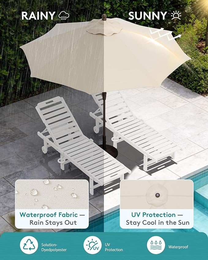 SERWALL Outdoor Chaise Lounge Set of 2 - Image 6