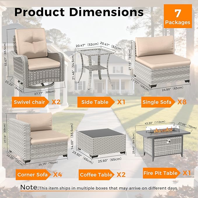 14-Seat Outdoor Wicker Patio Furniture Set - Image 3