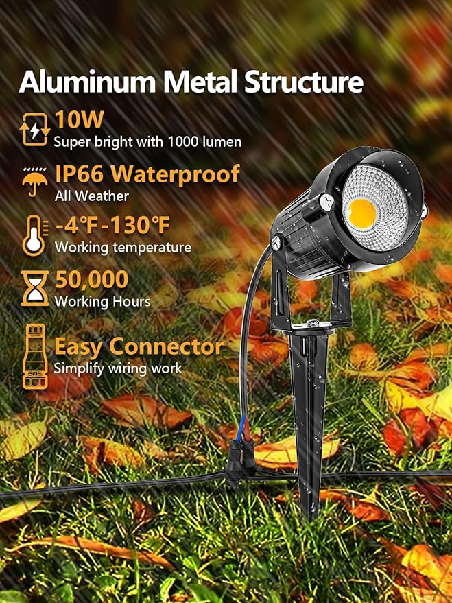 ZUCKEO LED Landscape Lighting Low Voltage Pathway Lights 12V 24V Landscape - Image 3