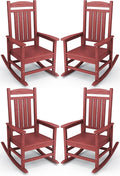 KINGYES HDPE Outdoor Rocking Chair Set of 4, All-Weather Poly Patio Rocking by KINGYES
