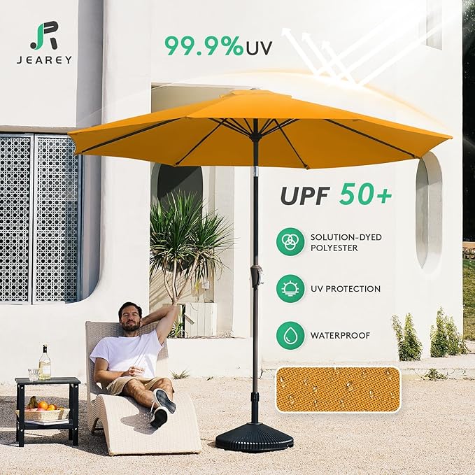 JEAREY 9FT Outdoor Patio Umbrella Outdoor Table Umbrellas - Image 3