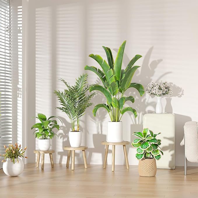 3-Pack Wood Plant Stands Indoor, Single Plant Stand - Image 7