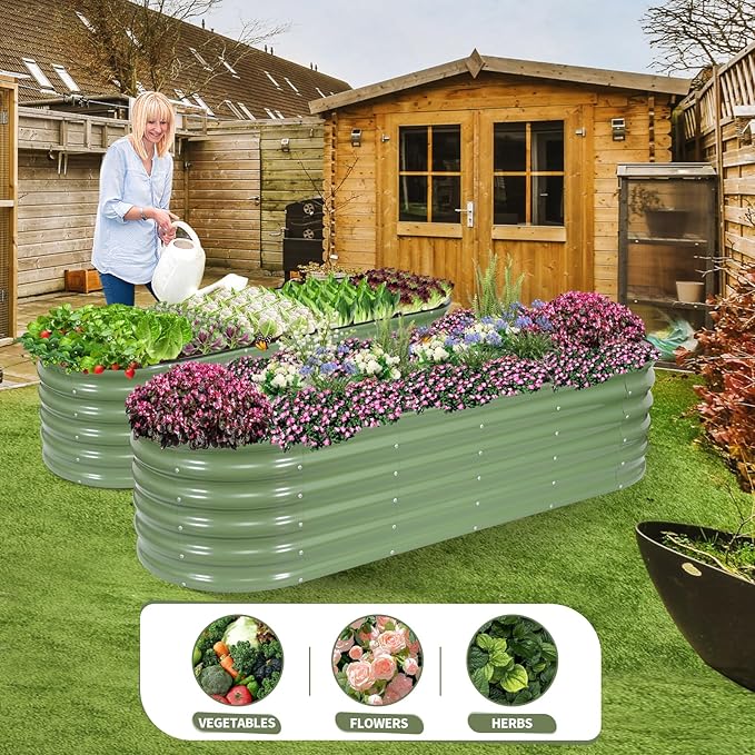 Galvanized Raised Garden Bed Outdoor- 2 Pcs Raised Beds - Image 8