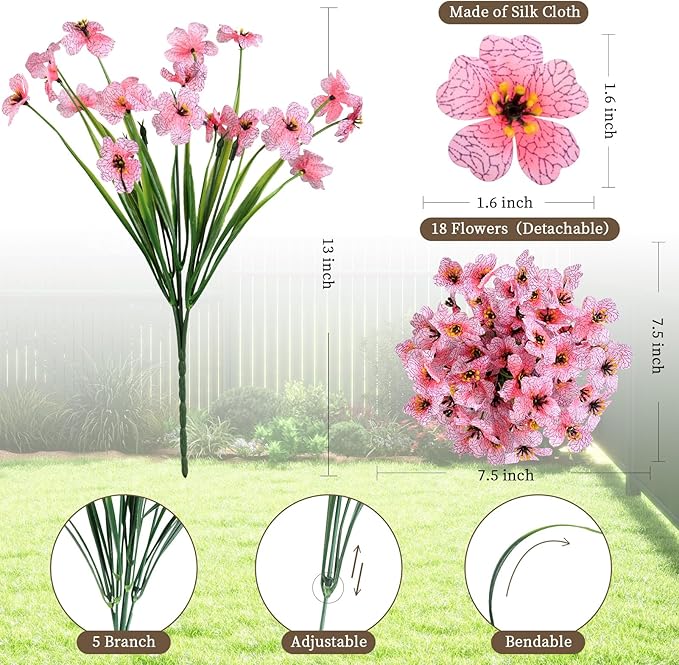 24 Peach Bundles Artificial Flowers - Image 2