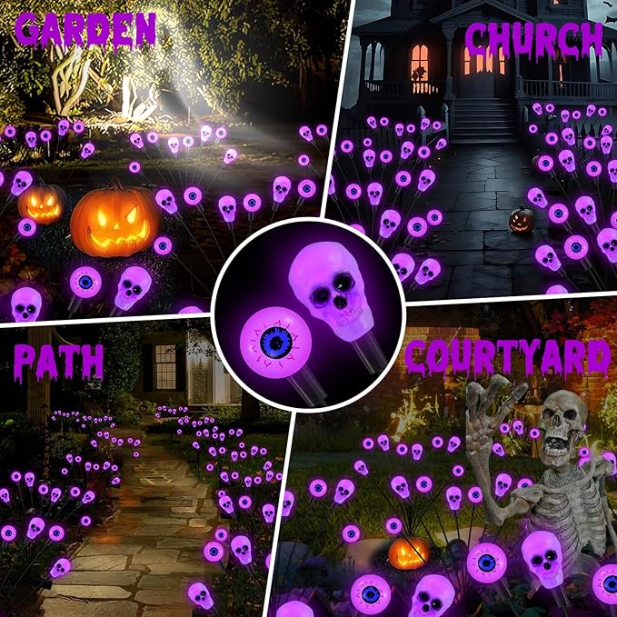 Solar Lights Outdoor, Halloween Decorations Outdoor, Scary Eyeball Lights - Image 3