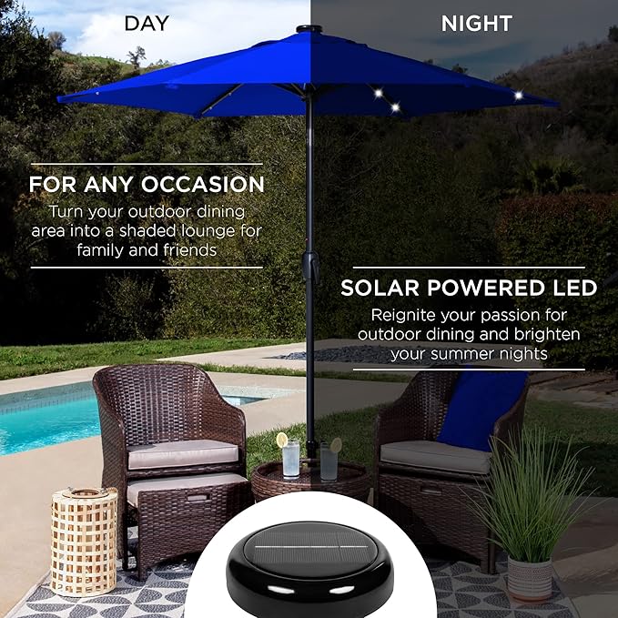 Best Choice Products 7.5ft Outdoor Solar Market Table Patio Umbrella - Image 3
