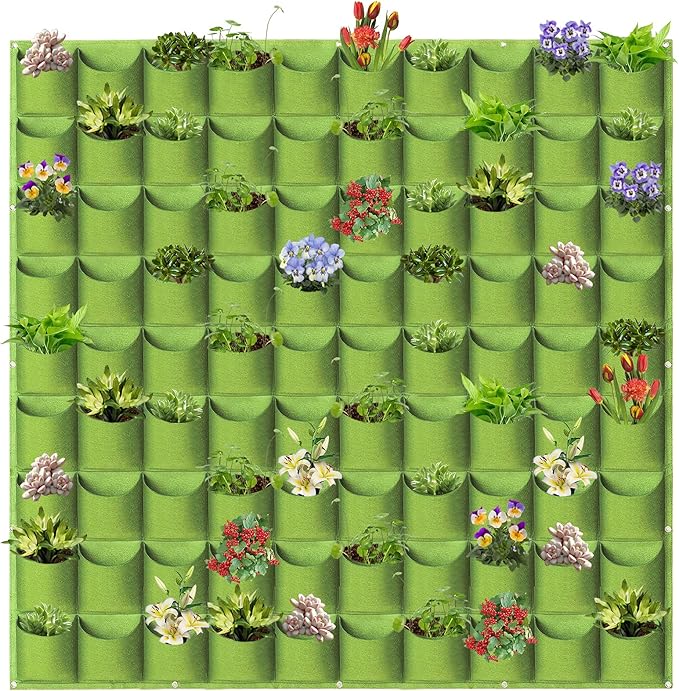 Hanging Planting Grow Bags, 90 Pockets Hanging Vertical Wall Planter Wall by LITLANDSTAR