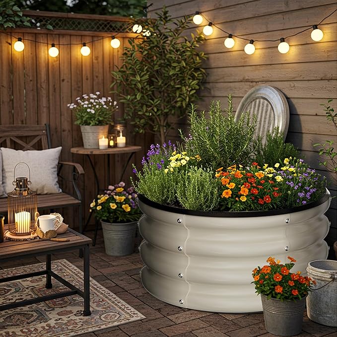 ZXZYHFTY Round Galvanized Raised Garden Bed kit, Round Large Metal Raised - Image 9