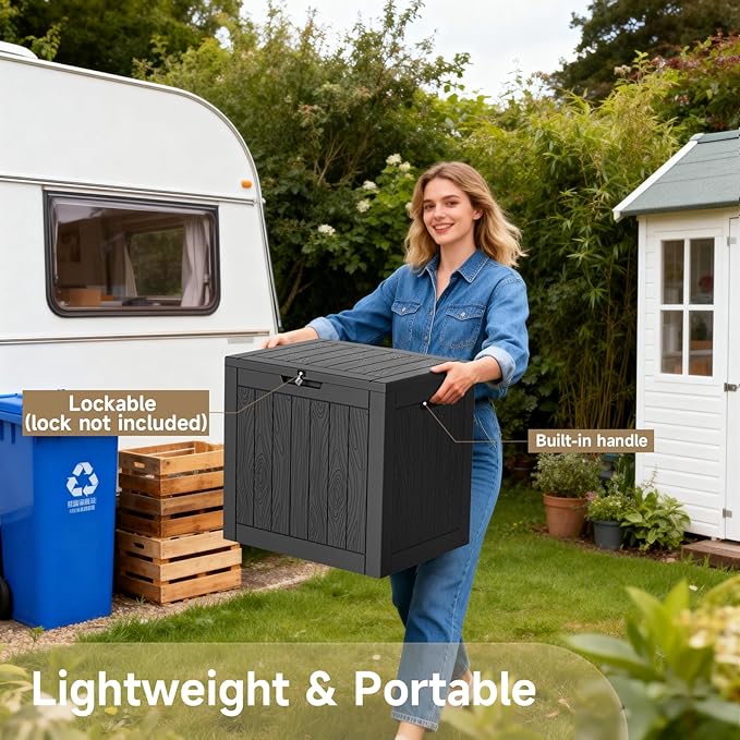 30 Gallon Outdoor Deck Box, Lockable Waterproof Outdoor Storage Boxes - Image 4