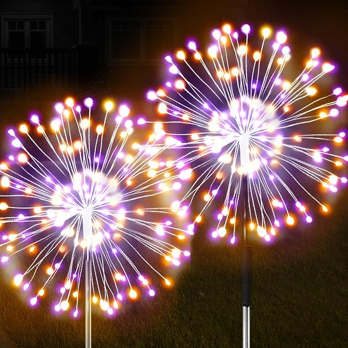 JJGoo Solar Firework Lights, 2 Pack 180 LEDs 2 Lighting Modes Solar Lights by JJGoo