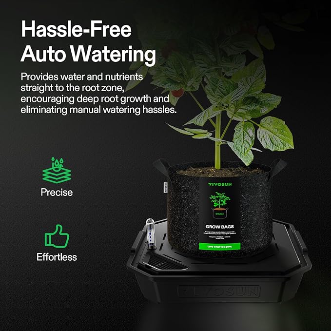 VIVOSUN 8-Pack FlexFeed Self-Watering Pots, Auto Irrigation Fabric Pot Base - Image 2