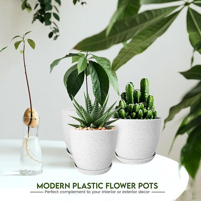 Utopia Home - Spotty Plant Pots Indoor - 7/6.6/6/5.3/4.8 Inches Flower Pots - - Image 4