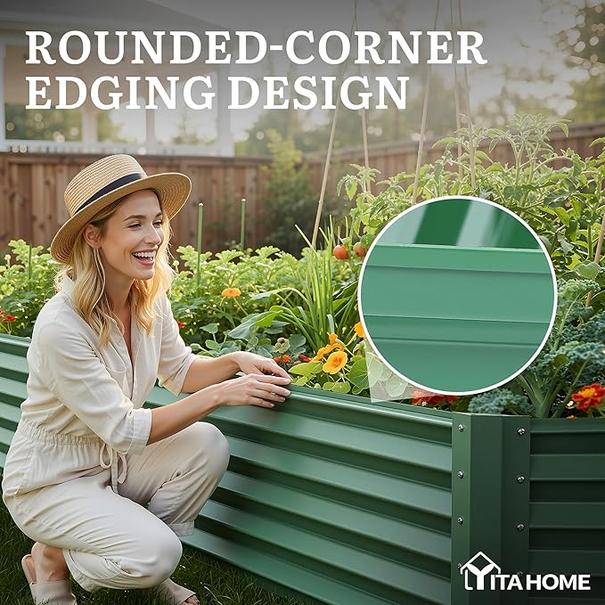 YITAHOME 6x3x1.5 ft Galvanized Raised Garden Bed Kit, Large Metal Planter Box - Image 5