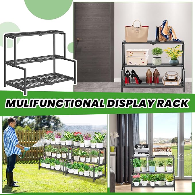 3 Tier Stair Style Metal Plant Stand - Image 7