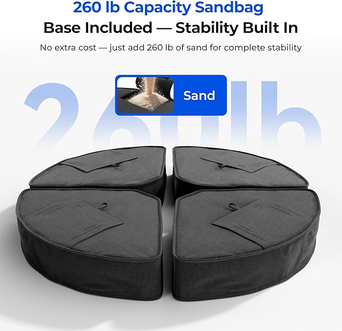 HOMSHADE 10 ft Square Cantilever Patio Umbrella - Image 7