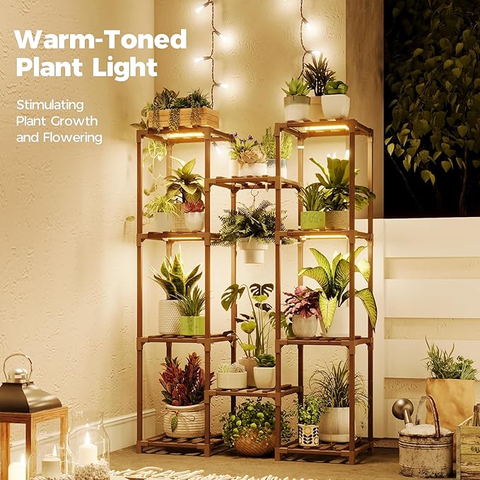 Bamworld Plant Stand with Grow Light Plant Shelf - Image 2