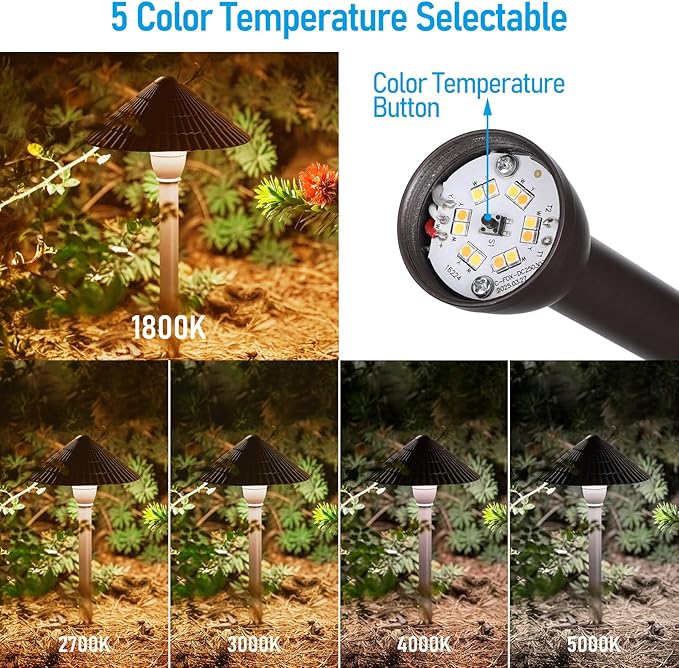 LEONLITE 12-Pack 5CCT LED Low Voltage Landscape Lights, 3W Cast-Aluminum 12-24V - Image 3