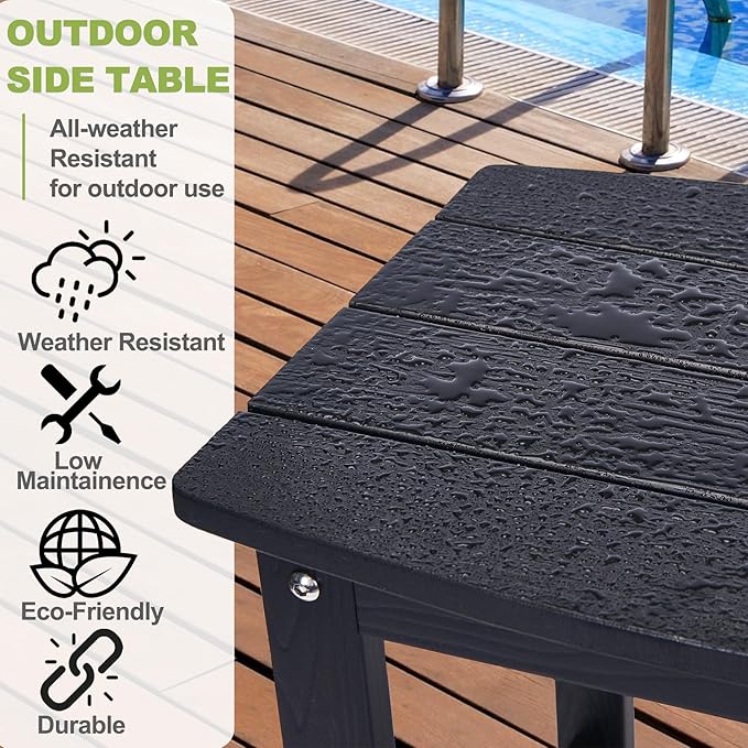 Y&M Outdoor Side Table, HIPS Adirondack Small Single Table, Waterproof Square - Image 6