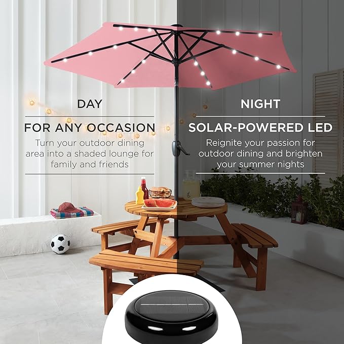 Best Choice Products 7.5ft Outdoor Solar Market Table Patio Umbrella - Image 3