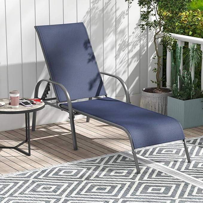 Giantex Patio Lounge Chair, Outdoor Chaise Lounge - Image 5