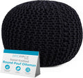 BIRDROCK HOME Round Pouf Ottoman | Cotton Braided Foot Stool by BIRDROCKHOME