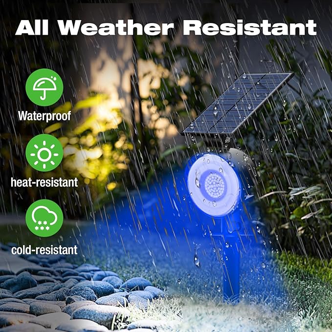 nipify 2 Pack Solar Spot Lights Outdoor Waterproof, Solar Spotlight Light - Image 2