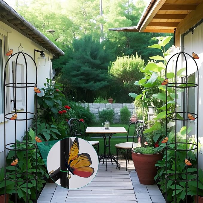 100% Metal Obelisk Trellis for Climbing Plants Outdoor Garden Tower Trellis - Image 7