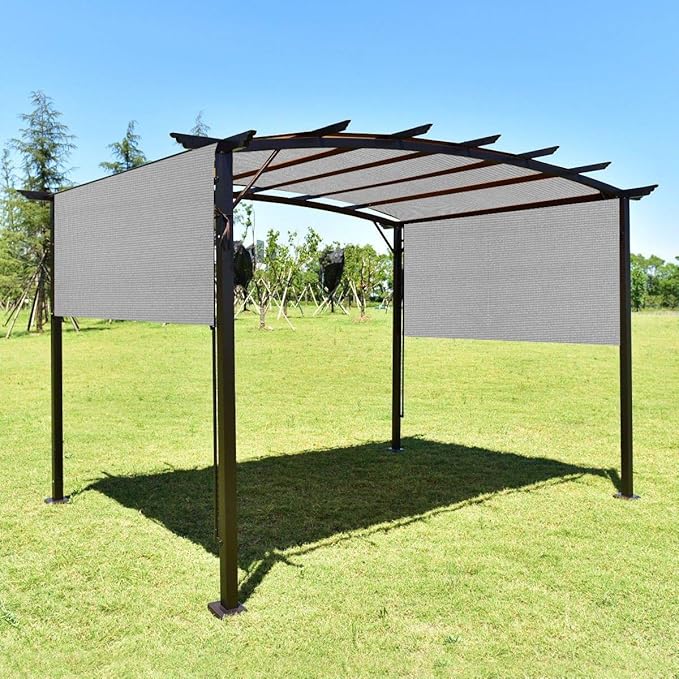Eden's Decor Straight Flat-Edged Sun Shade Sail Rectangular 4' x 13' Grey - Image 6