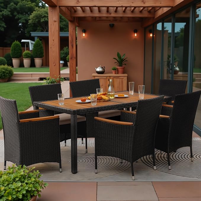 Greesum 7 Pieces Outdoor Patio Dining Set, Conversation Sets - Image 3