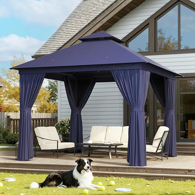 Aoxun Outdoor Gazebo for Patio 10x10 Metal Frame Canopy - Image 2