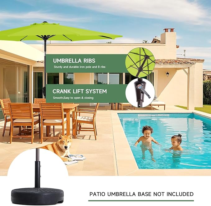 MEWAY 10ft Patio Umbrella Outdoor Table Umbrellas - Image 6
