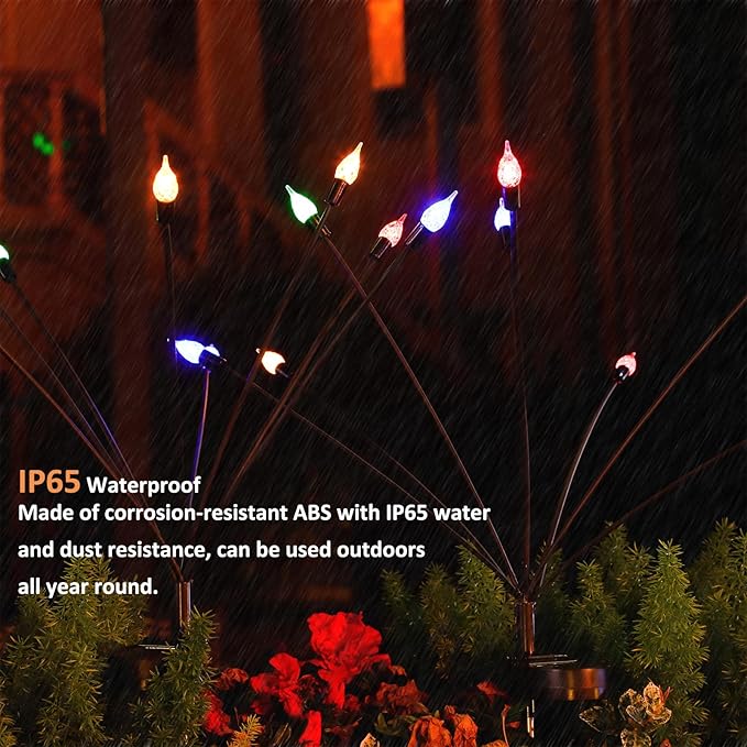 2 Pack Each 8 LEDs Solar Garden Lights Waterproof Outdoor Landscape Path - Image 5