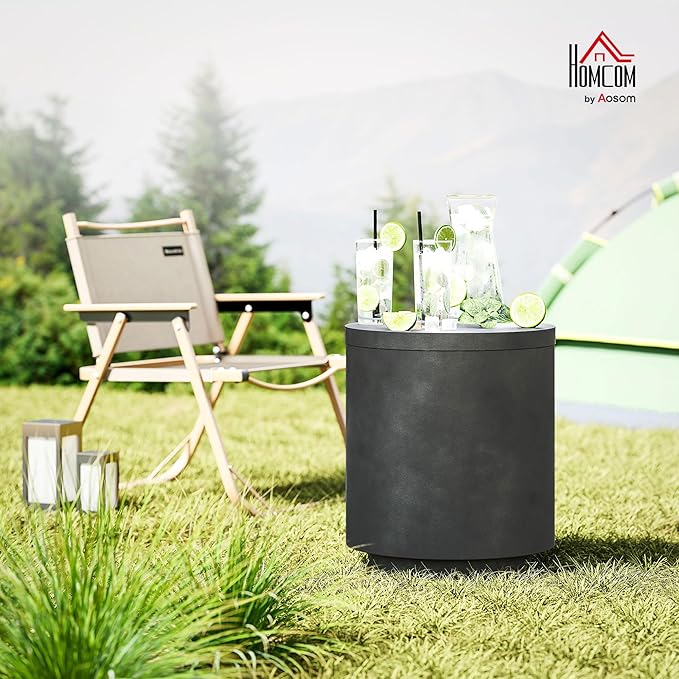 HOMCOM 2.6 Gal Outdoor Cooler Side Table, 3-in-1 Cool Coffee Table - Image 2