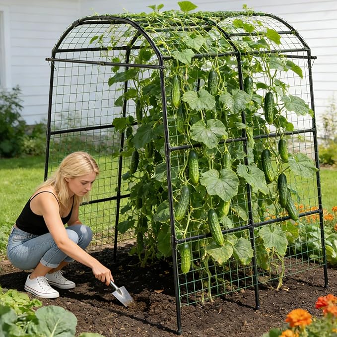 Miory Garden Arch Trellis for Climbing Plants Outdoor, Metal Plants Support - Image 2