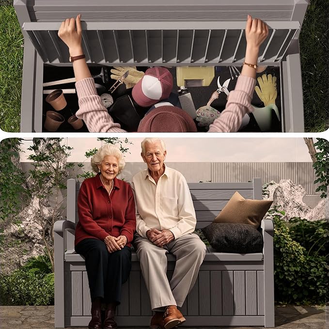 DRATO 75 Gallon Storage Bench Deck Box Outdoor Indoor, Lockable Durable - Image 6