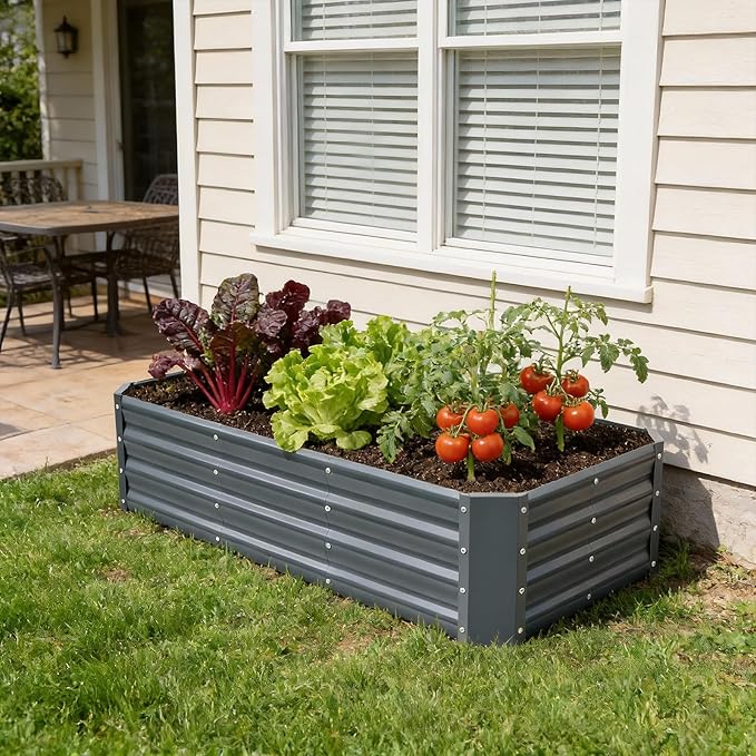 INNO STAGE 4×2×1ft Galvanized Raised Garden Bed Kit, Galvanized Planter Raised - Image 9