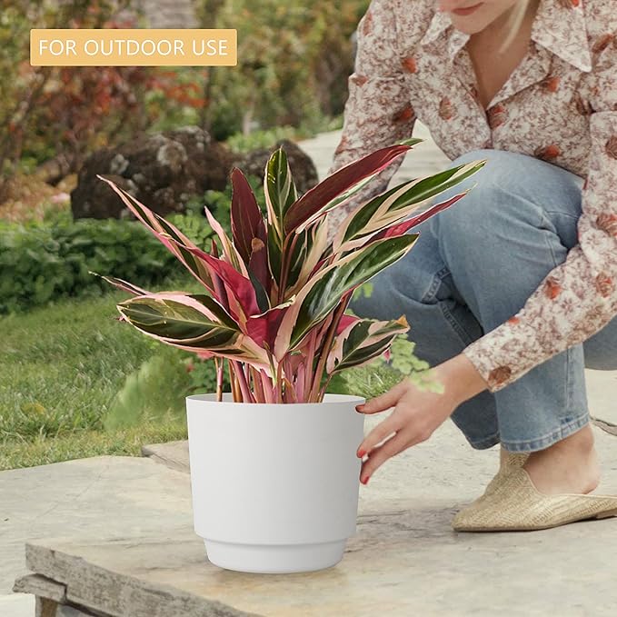 kubvici Indoor Plant Pots Planters 8 inch Plastic Planter - Image 3