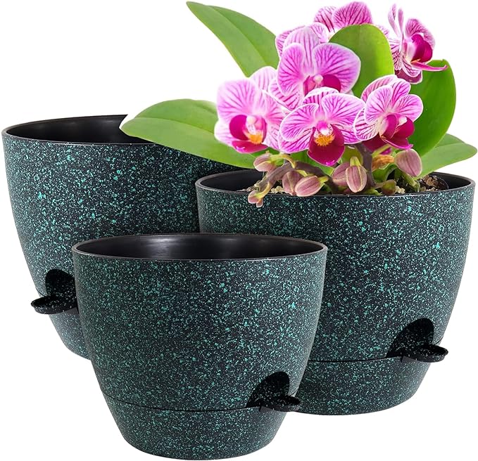 12/10/9 inch Large Self Watering Pots, Plant Pots by WSMKSZ