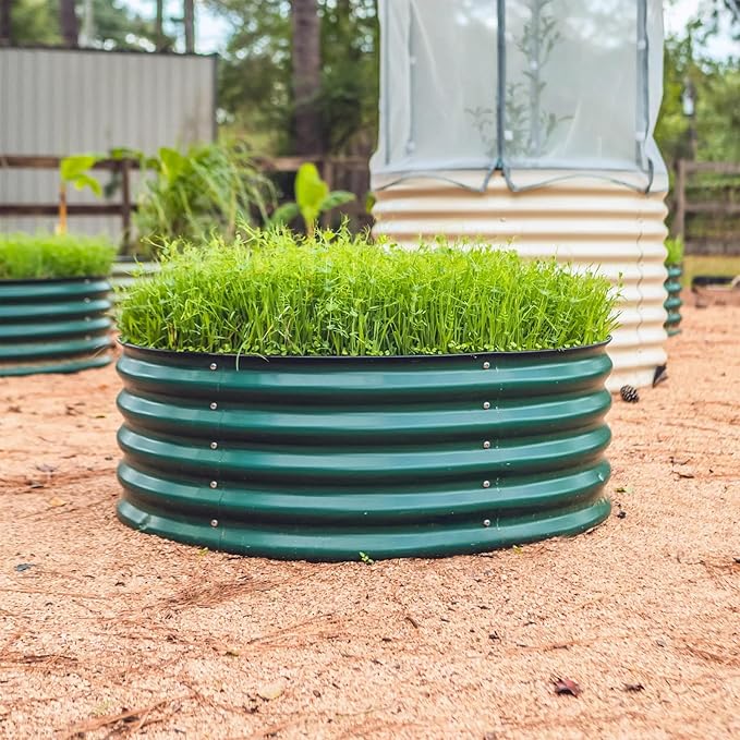 Vego garden 17" Tall 42" Round Raised Garden Bed Metal Raised Bed Planter Box - Image 5