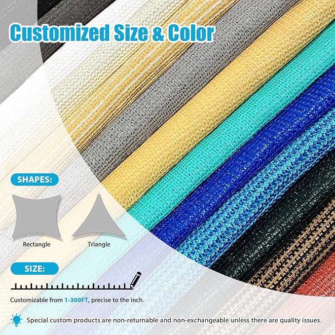 Amagenix Sun Shade Sail 16'X20' Curved Edge Outdoor Shade Canopy Sand - Image 4